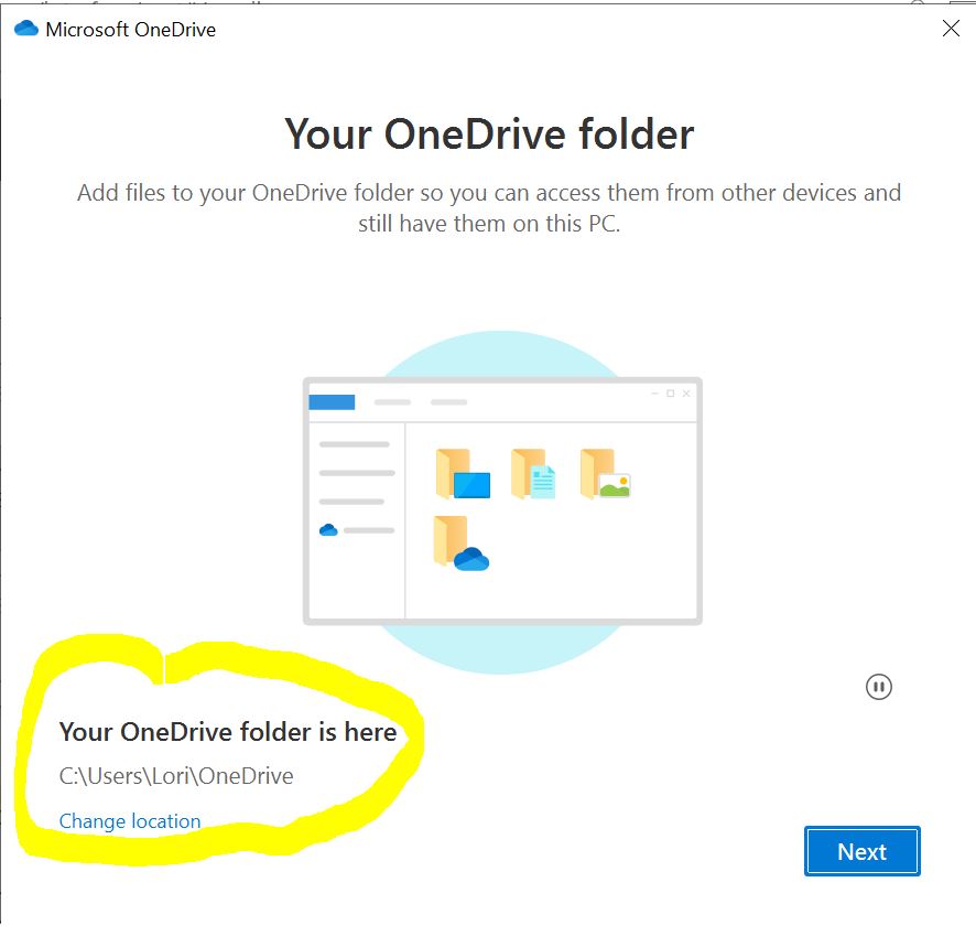 Step 3 Optionally relocate OneDrive's save location to your D drive